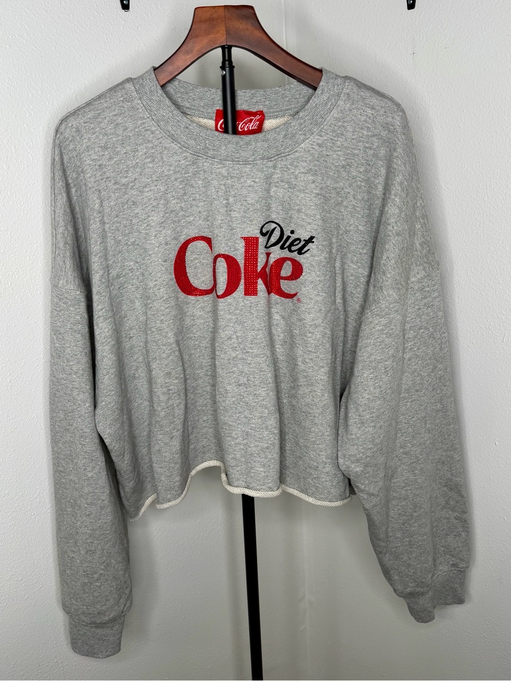 Coca Cola x Forever 21 Gray Diet Coke Crewneck Cropped Sweatshirt Size 3X